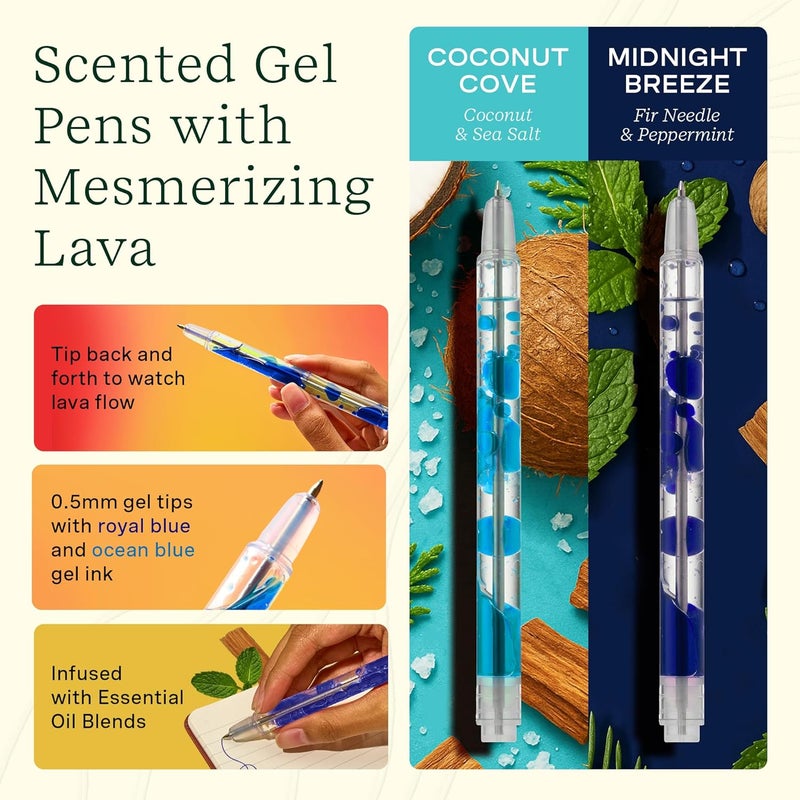 LifeLines Writing Wellness Gift Set - Scented Writing Set Includes Finger Maze Sensory Journal, 3 Scented Stacking Highlighters & 2 Lava Gel Pens - Aromatherapy & Sensory Immersion - Image 5